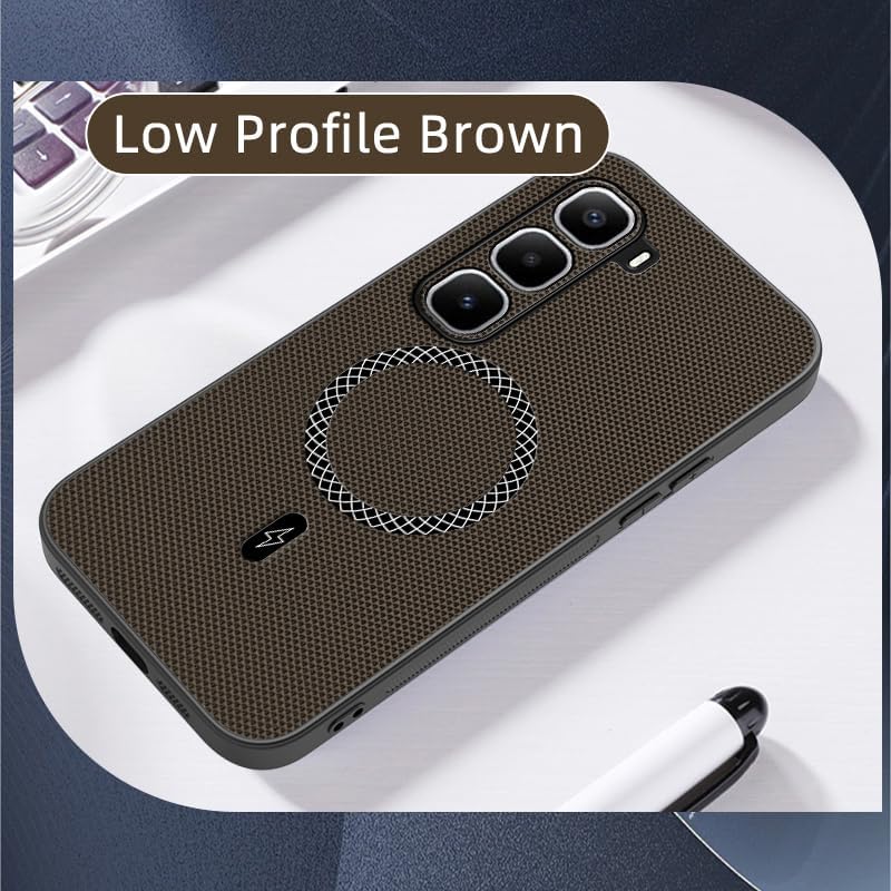 Luxury 3D Texture Phone Case for Infinix Hot 50 Pro+/Plus [Built-in Magnetic Ring] Wireless Charging Cover