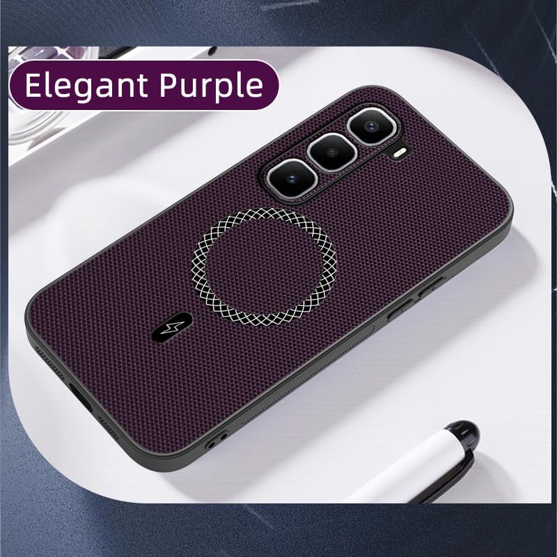 Luxury 3D Texture Phone Case for Infinix Hot 50 Pro+/Plus [Built-in Magnetic Ring] Wireless Charging Cover