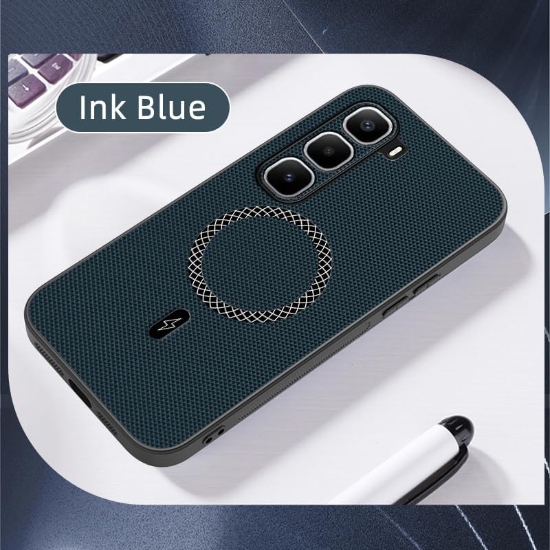 Luxury 3D Texture Phone Case for Infinix Hot 50 Pro+/Plus [Built-in Magnetic Ring] Wireless Charging Cover