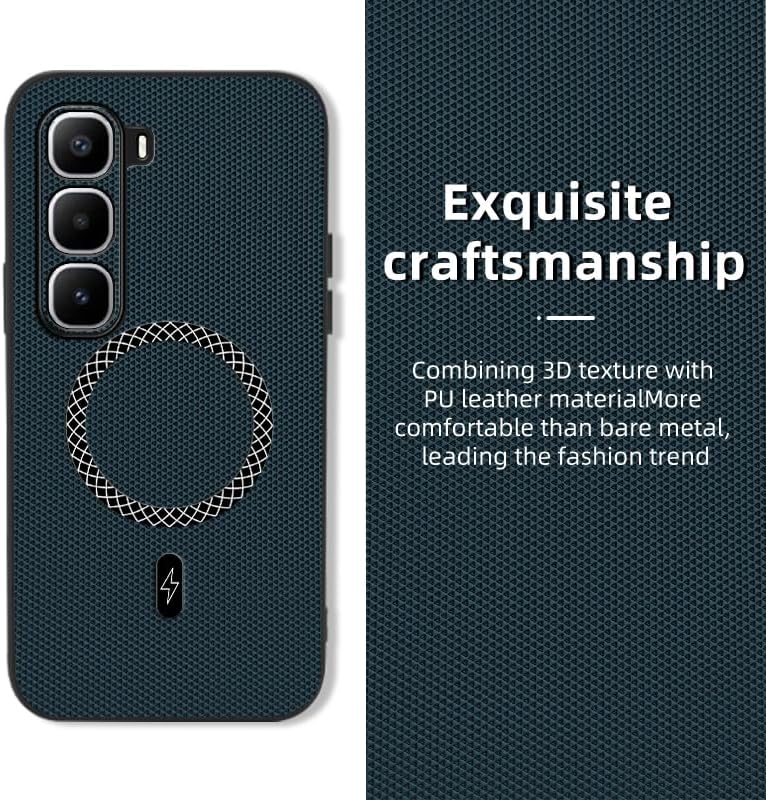 Luxury 3D Texture Phone Case for Infinix Hot 50 Pro+/Plus [Built-in Magnetic Ring] Wireless Charging Cover