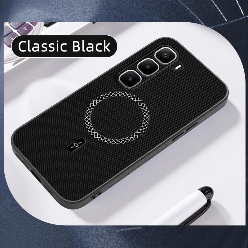 Luxury 3D Texture Phone Case for Infinix Hot 50 Pro+/Plus [Built-in Magnetic Ring] Wireless Charging Cover