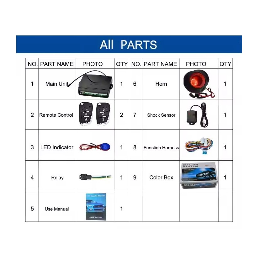 K16 Universal Car Alarm System