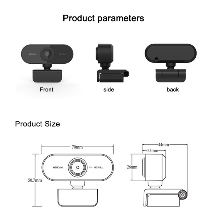 HD 1080P Auto Focus Webcam with Noise Reduction Microphone