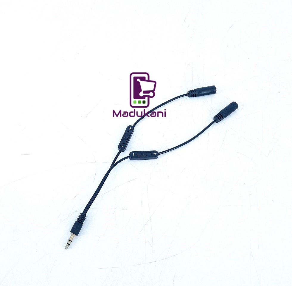 3.5mm TRRS Audio Splitter Adapter Cable with Independent Volume Sliders