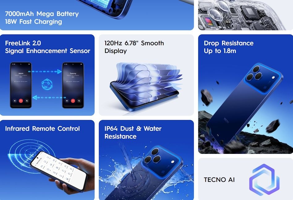 NEW ARRIVALS!! TECNO SPARK 50 4G:| 6.78″ IPS LCD Display | 6GB+12GB Extended RAM+256GB ROM | 7000mAh Battery | Dual SIM | 50MP Rear & 8MP Selfie Camera | Android 16 | 18W Fast Charging | Smartphones