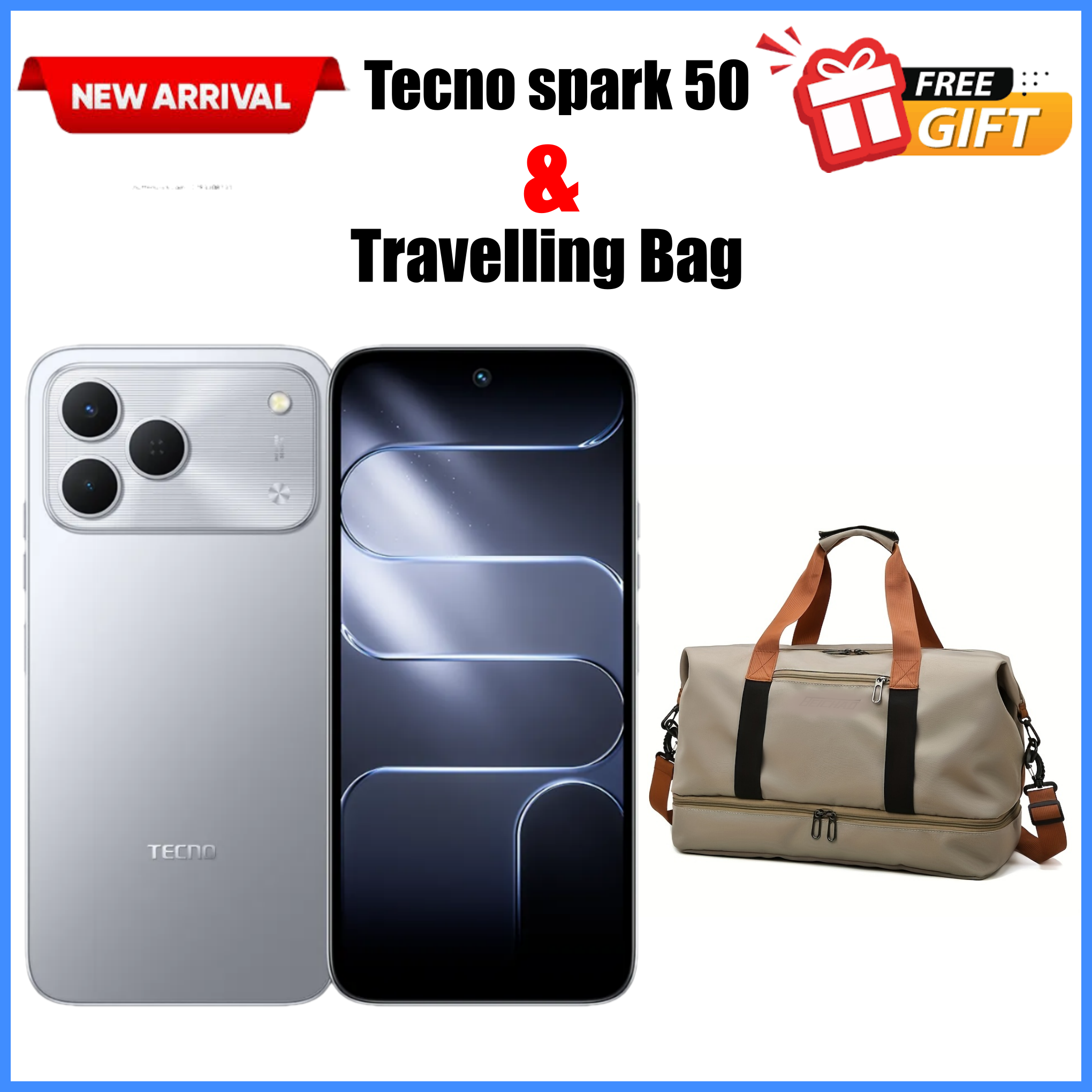 NEW ARRIVALS!! TECNO SPARK 50 4G:| 6.78″ IPS LCD Display | 4GB Extended RAM+128GB ROM |6700mAh Battery | Dual SIM | 50MP Rear & 8MP Selfie Camera | Android 16 | 18W Fast Charging | Smartphones