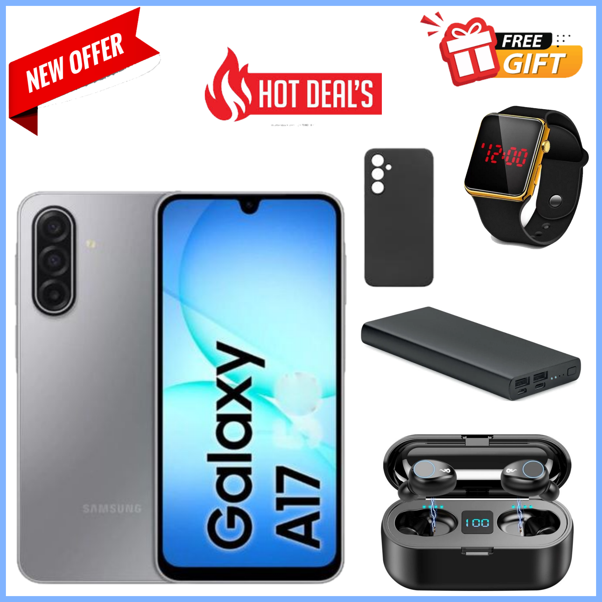 LIMITED OFFERS!! [2-Year Local Warranty] New Arrival Samsung Galaxy A17 128GB+4GB 6.7" Super AMOLED Display Camera Android 15 IP54 Waterproof 5000mAh Samsung A17, a17 samsung,  a17 galaxy +FREE GIFTS
