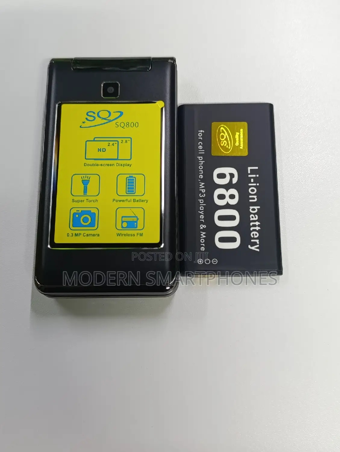 LIMITED OFFER!! SQ 800 FLIP PHONE: 2.8" QVGA Main Screen & 2.4" Outer Screen | 32MB RAM+32MB Storage | 2500mAh Battery | Dual SIM | Bluetooth | LED Torch | 0.3MP Camera | FM Radio | MP3/MP4 | Kabambe