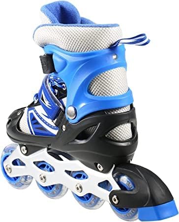 Adjustable Inline Skates for Kids Pink – Roller Skating Shoes with Size Adjustment Durable Wheels Beginner Outdoor Skating