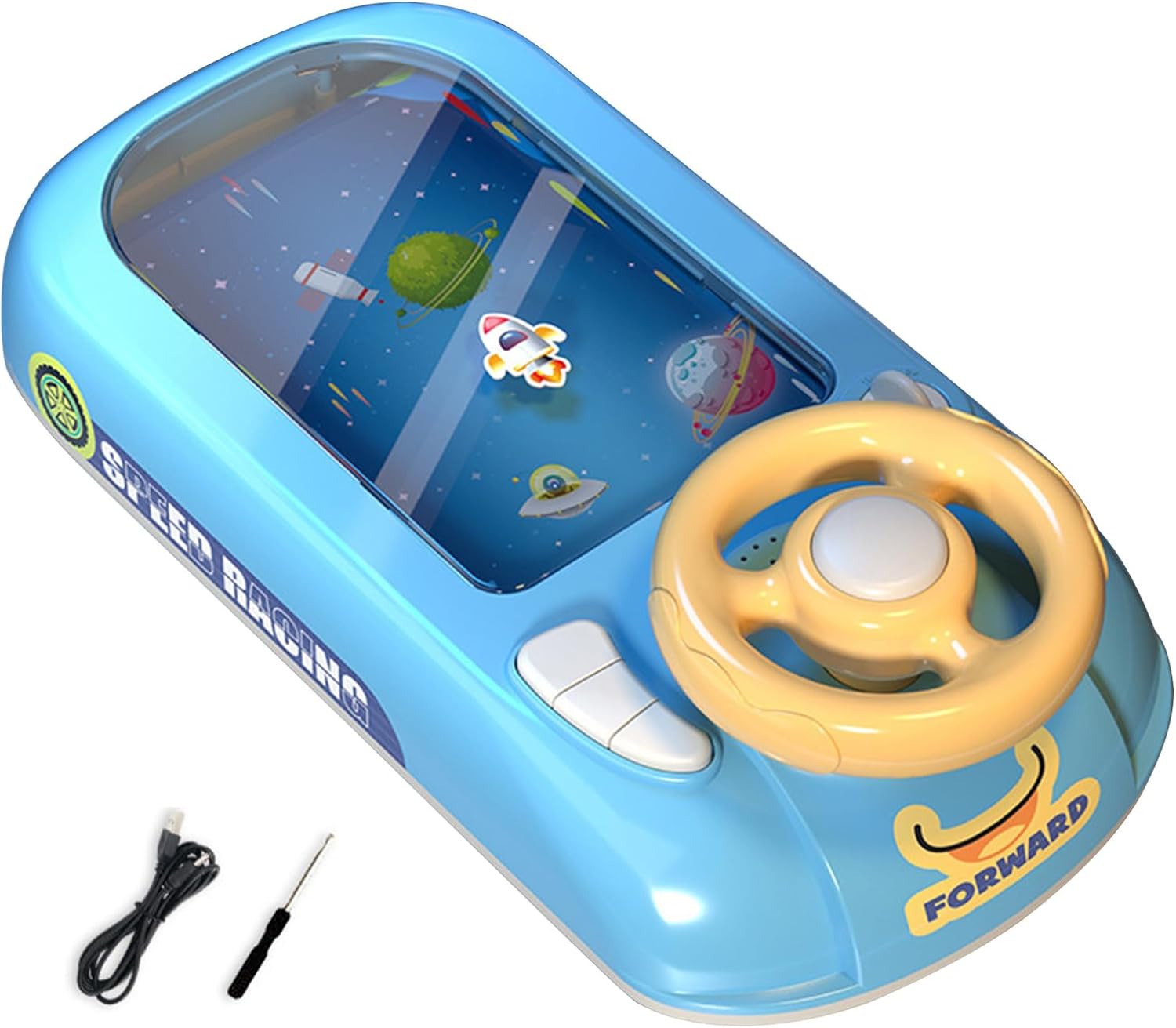 Toddler Steering Wheel Driving Simulator Toy with Music & Lights – Interactive Educational Car Play Toy for Kids Early Learning