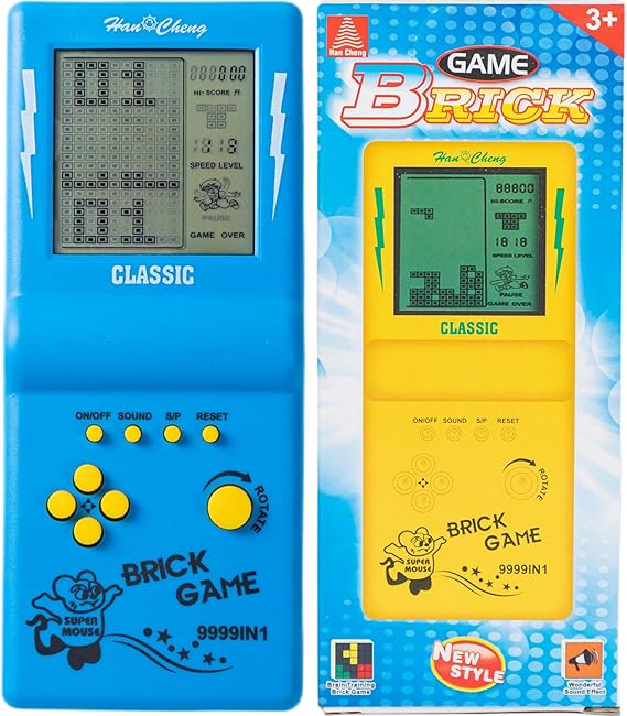 Classic Brick Game Console Handheld Retro Gaming Device Portable LCD Video Game Tetris Style Puzzle Game for Kids & Adults