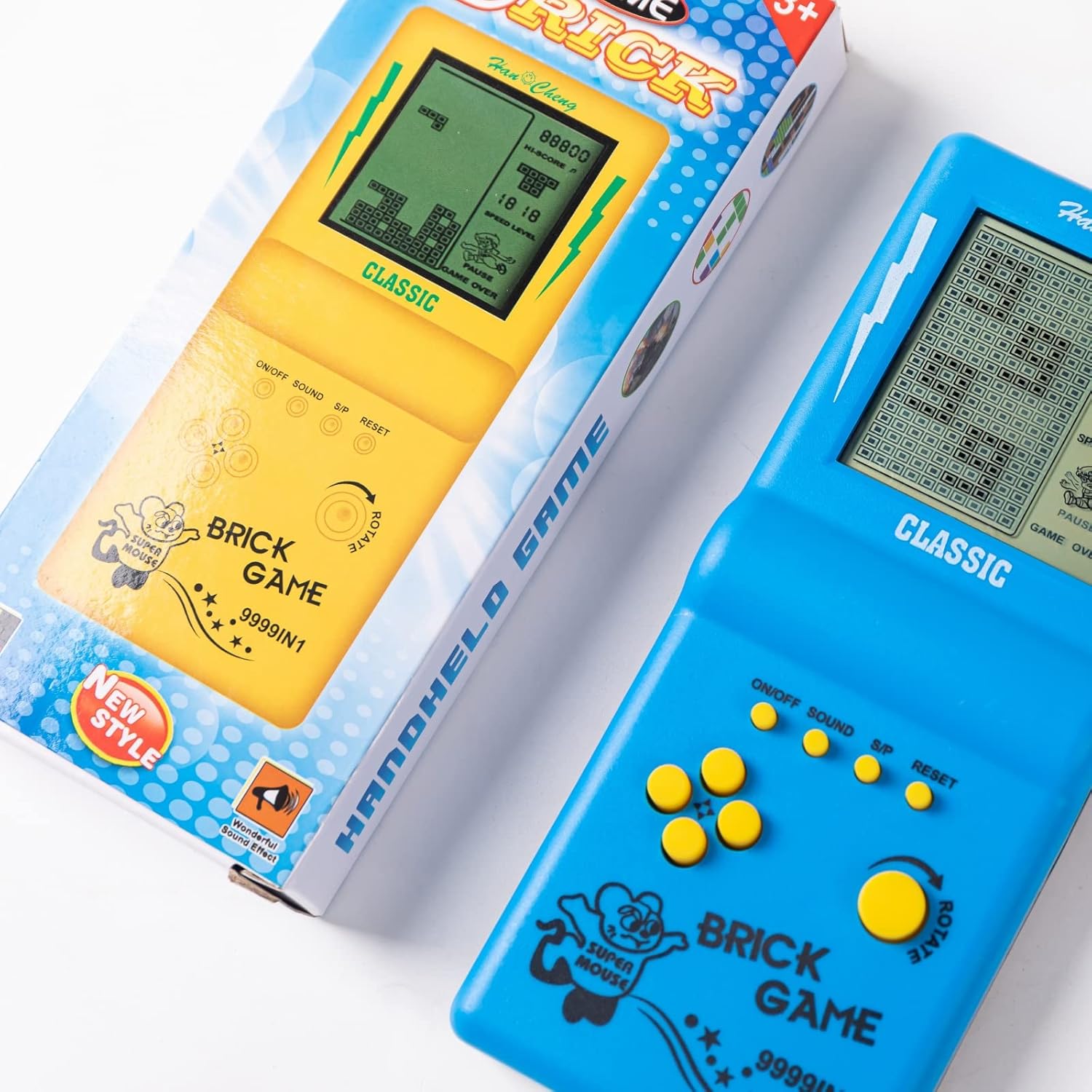 Classic Brick Game Console Handheld Retro Gaming Device Portable LCD Video Game Tetris Style Puzzle Game for Kids & Adults