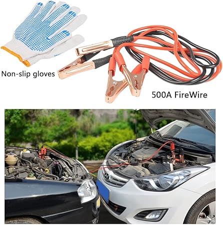 6-in-1 Car Emergency Kit Roadside Safety Set with Jumper Cables First Aid Kit Warning Tools Vehicle Emergency Essentials