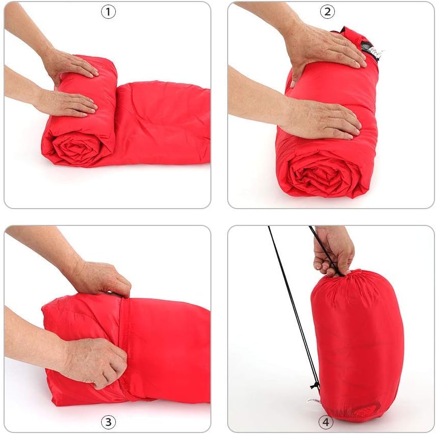 Quality Camping Sleeping Bag for Adults and Kids Outdoor Lightweight Portable Sleeping Bag for Hiking Travel Cold Weather Camping Gear-RED