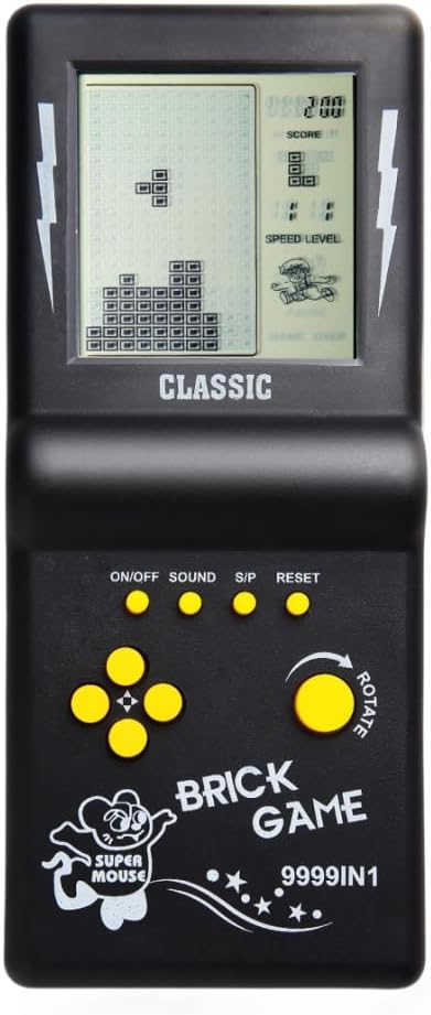 Classic Brick Game Console Handheld Retro Gaming Device Portable LCD Video Game Tetris Style Puzzle Game for Kids & Adults
