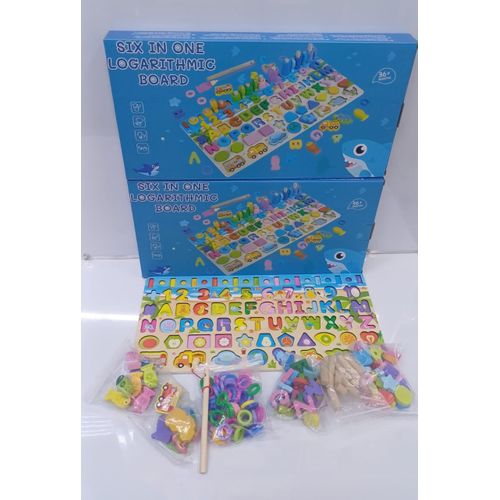Original Wooden Montessori 6-in-1 Logarithmic Board Toy – Educational Learning Activity Set for Kids Early Development Counting & Shape Recognition