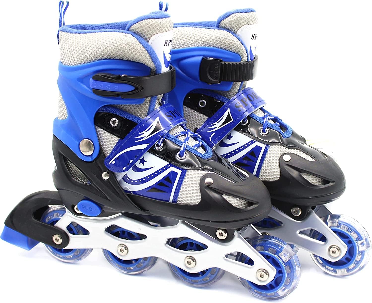 Adjustable Inline Skates for Kids Pink – Roller Skating Shoes with Size Adjustment Durable Wheels Beginner Outdoor Skating