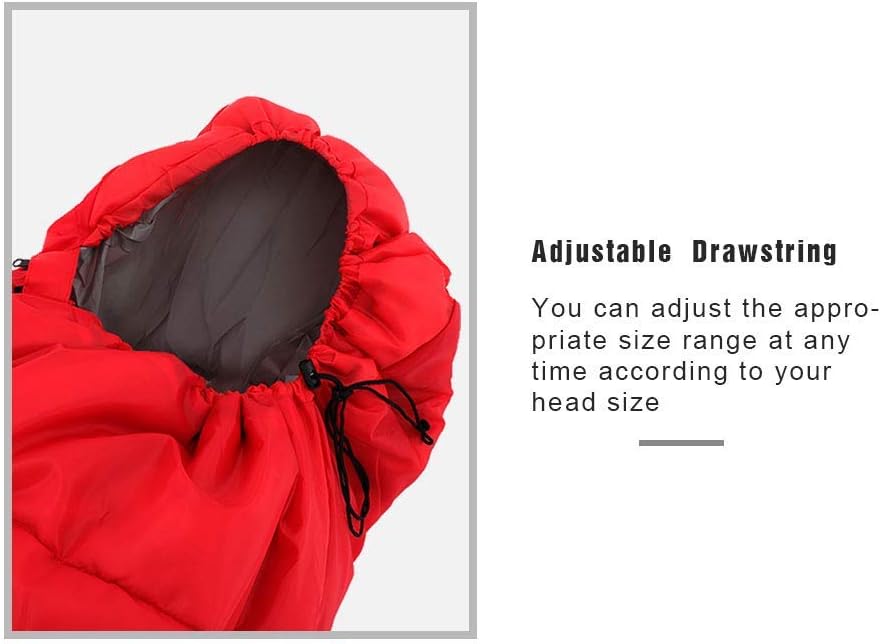 Quality Camping Sleeping Bag for Adults and Kids Outdoor Lightweight Portable Sleeping Bag for Hiking Travel Cold Weather Camping Gear-RED