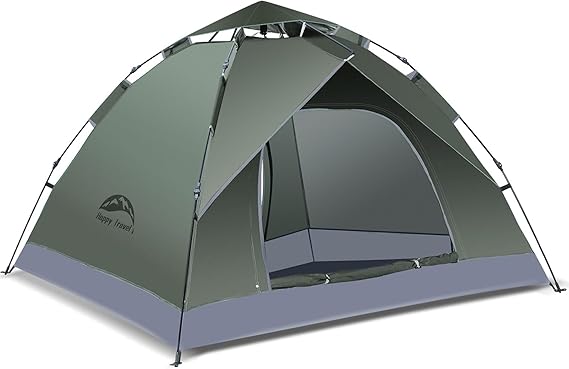 Instant Pop Up Camping Tent Waterproof Dome – Automatic Easy Setup Outdoor Travel Tent for 2–4 Persons Hiking Beach Festival Shelter