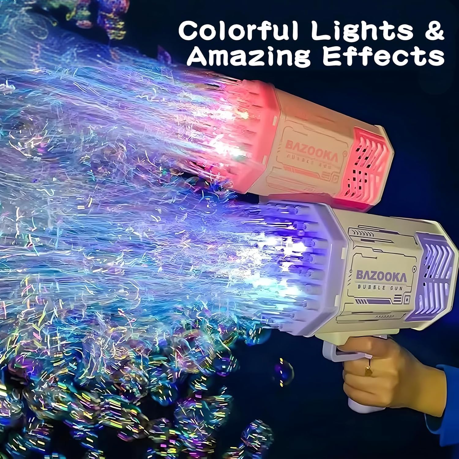 Bazooka Bubble Gun 69 Holes Large Bubble Blaster – Automatic Bubble Machine Toy for Kids with High Output Outdoor Fun Toy