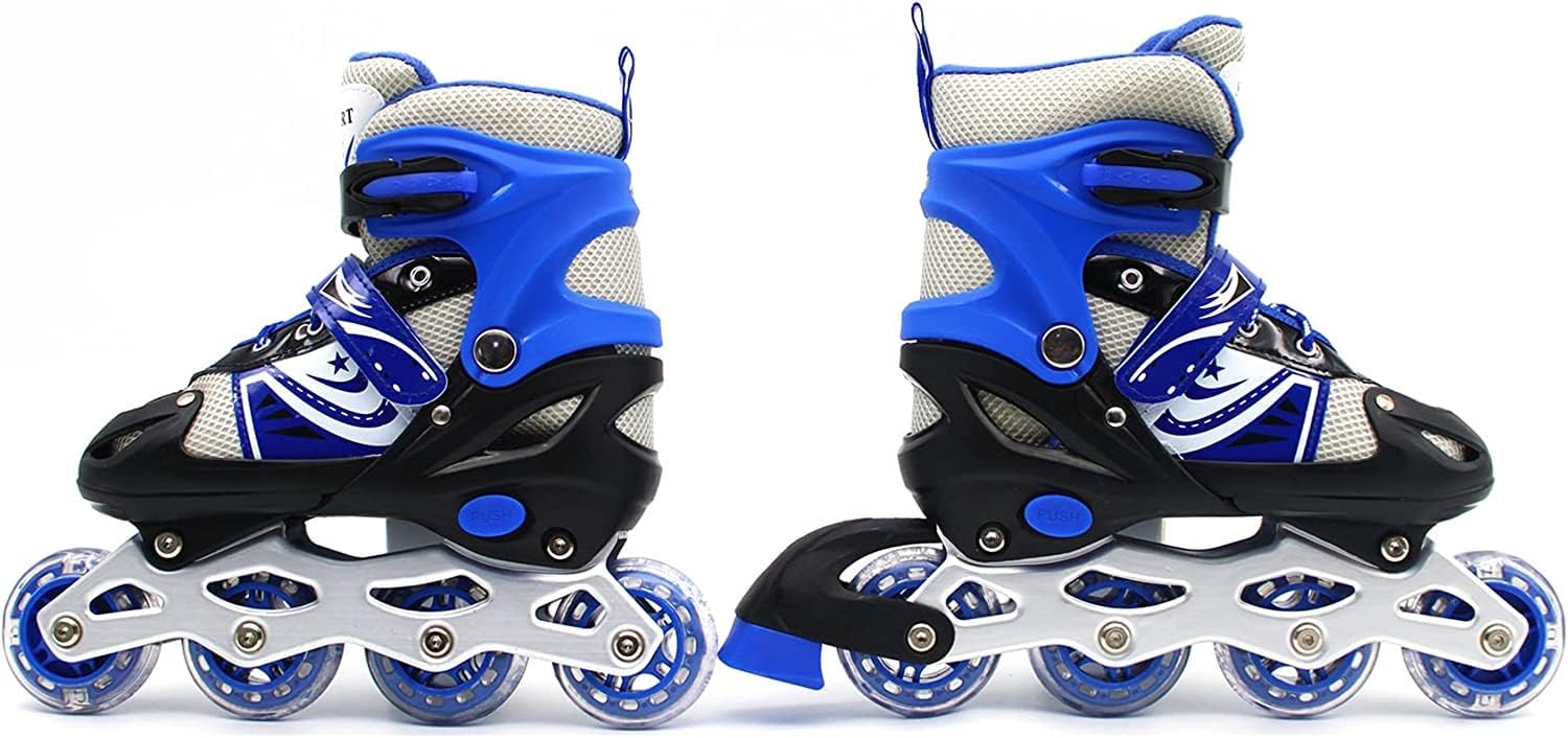 Adjustable Inline Skates for Kids Pink – Roller Skating Shoes with Size Adjustment Durable Wheels Beginner Outdoor Skating