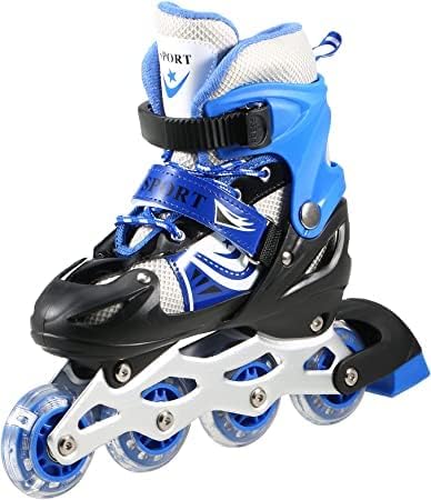 Adjustable Inline Skates for Kids Pink – Roller Skating Shoes with Size Adjustment Durable Wheels Beginner Outdoor Skating