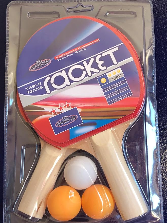 Table Tennis Set 2 Bats with Balls Complete Ping Pong Racket Kit for Training Indoor Outdoor Play Beginners Practice Set
