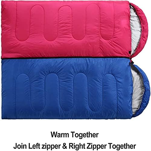 Quality Camping Sleeping Bag for Adults and Kids Outdoor Lightweight Portable Sleeping Bag for Hiking Travel Cold Weather Camping Gear-RED