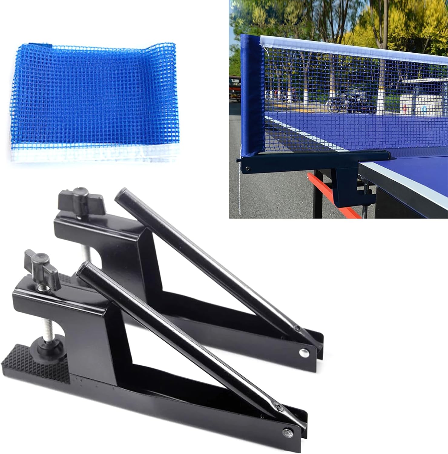Professional Table Tennis Net and Clamp/Post Set – Adjustable Ping Pong Net for Home, School & Competition Use
