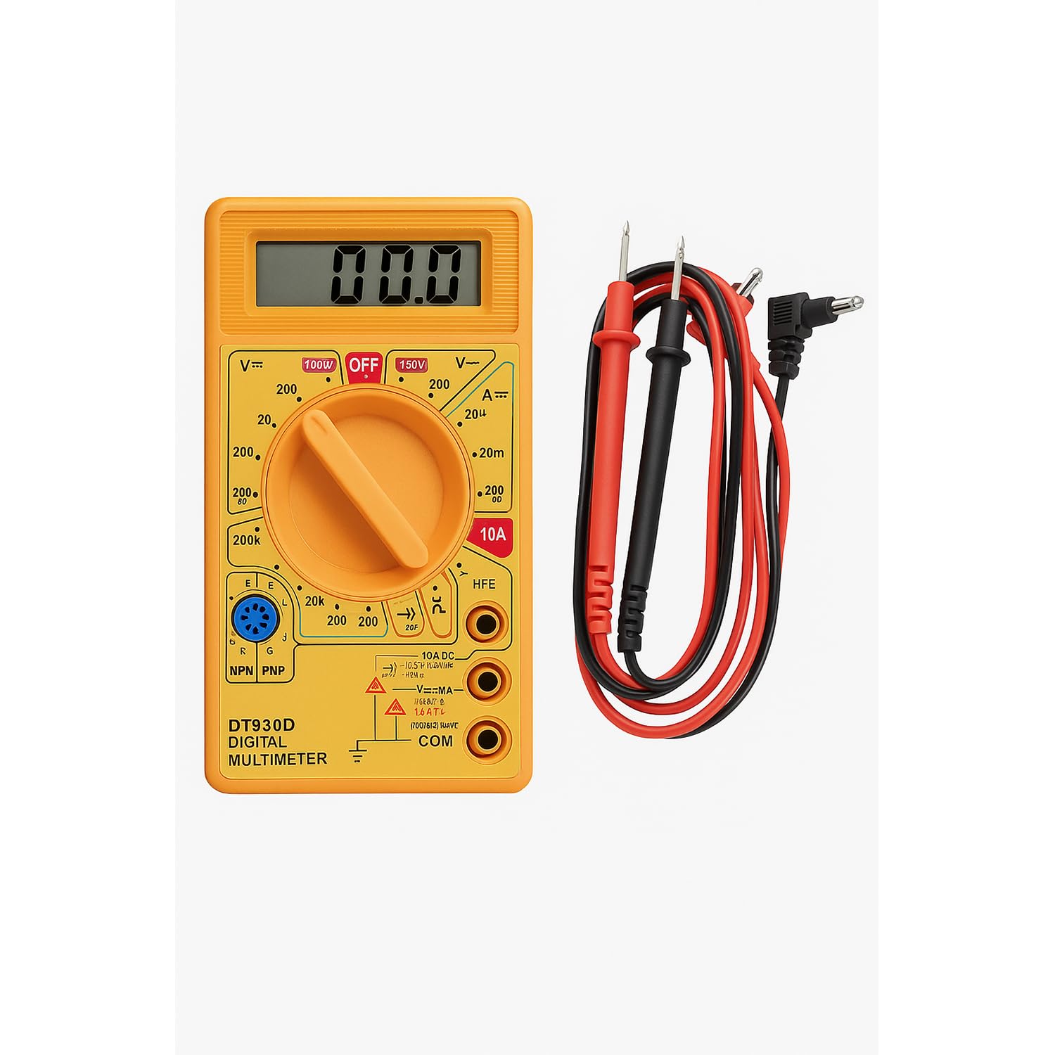DT830 Digital Multimeter – AC/DC Voltage Tester Resistance Continuity Meter Electrical Measuring Tool for Home & Professional Use