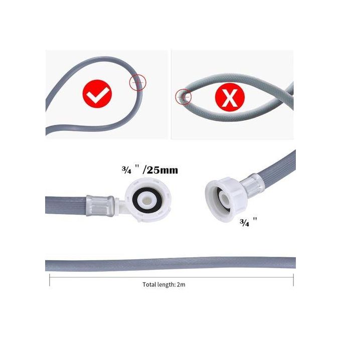 Washing Machine Water Inlet Extension Hose Pipe – Durable Flexible Connector Hose for Hot & Cold Water Supply Universal Fit