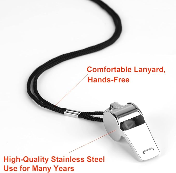 Metal Sports Security Whistle – Stainless Steel Loud Sound Referee & Emergency Whistle for Coaching, Training, Security & Outdoor Use