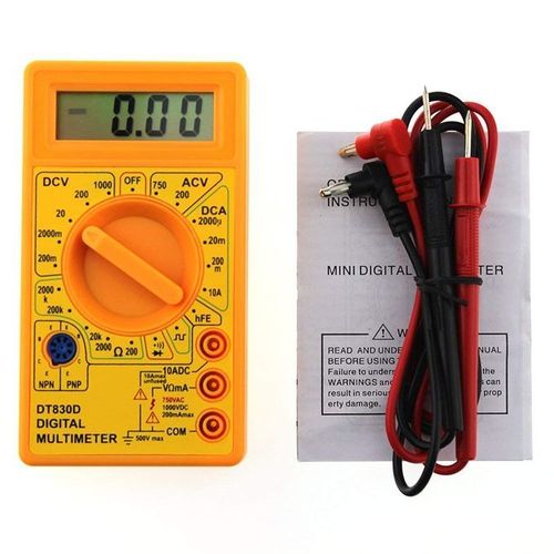 DT830 Digital Multimeter – AC/DC Voltage Tester Resistance Continuity Meter Electrical Measuring Tool for Home & Professional Use