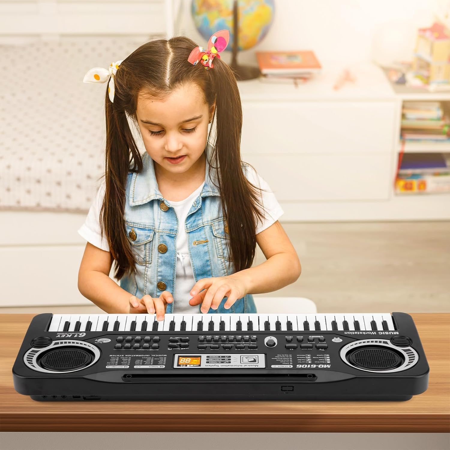 61 Keys Electronic Keyboard Piano Music Learning Instrument With Microphone For Kids Beginners