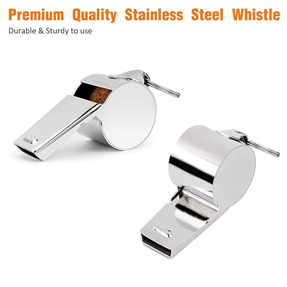 Metal Sports Security Whistle – Stainless Steel Loud Sound Referee & Emergency Whistle for Coaching, Training, Security & Outdoor Use
