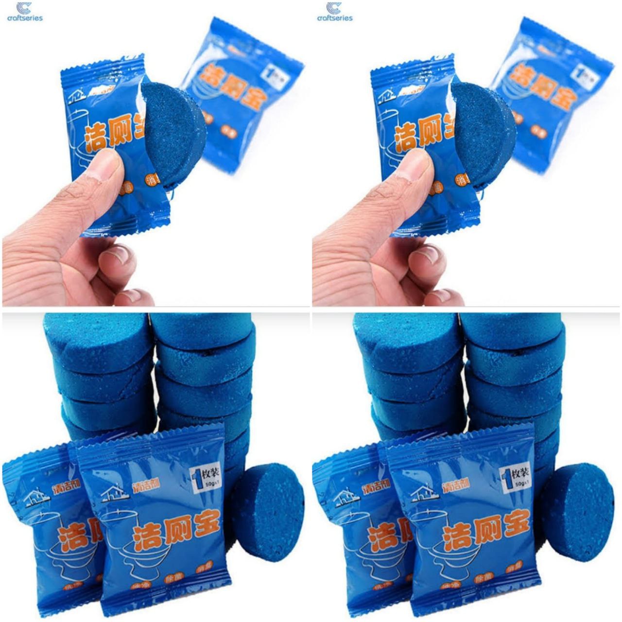 Bubble blue tablets toilet cleaner – 10 pcs long-lasting automatic toilet bowl cleaner, releases blue foam with every flush, deodorizing and antibacterial formula, keeps toilet fresh and clean