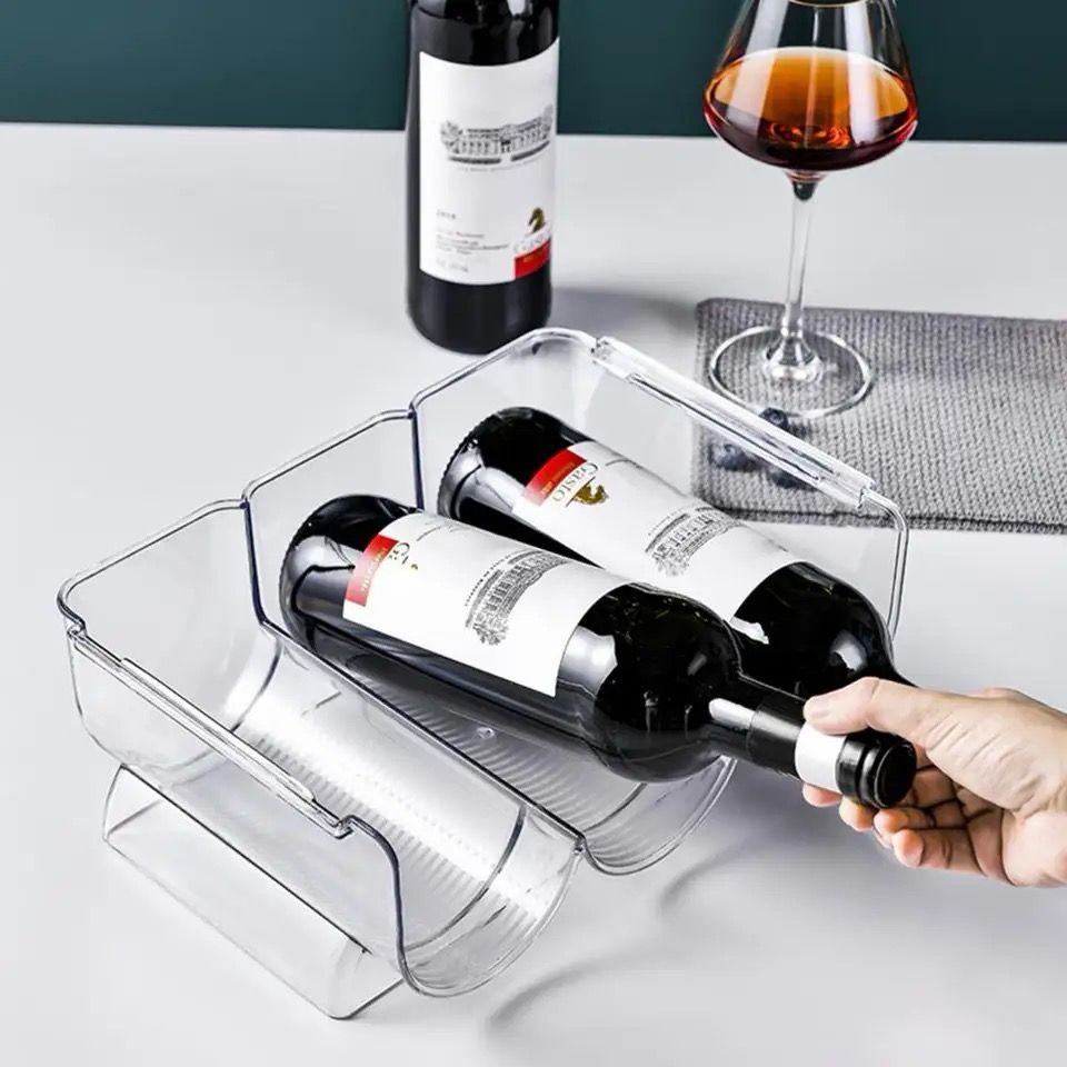 3 in 1 Wine Rack Stackable Wine Holder Kitchen Bottle Storage Rack Refrigerator Organizer Can Beer Wine Bottle Holder Rack Organizer used to store red wine, canned beer, drink bottles, soda bottles.