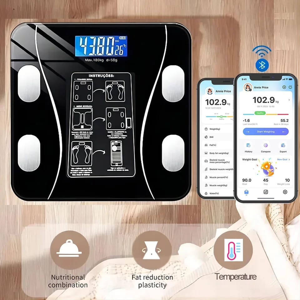 Digital weighing scale machine weighing scale body weight at home portable scale 180kg BMI Digital Weight Machine with Body Fat Analyzer & Body Composition Monitor Sync with Mobile App