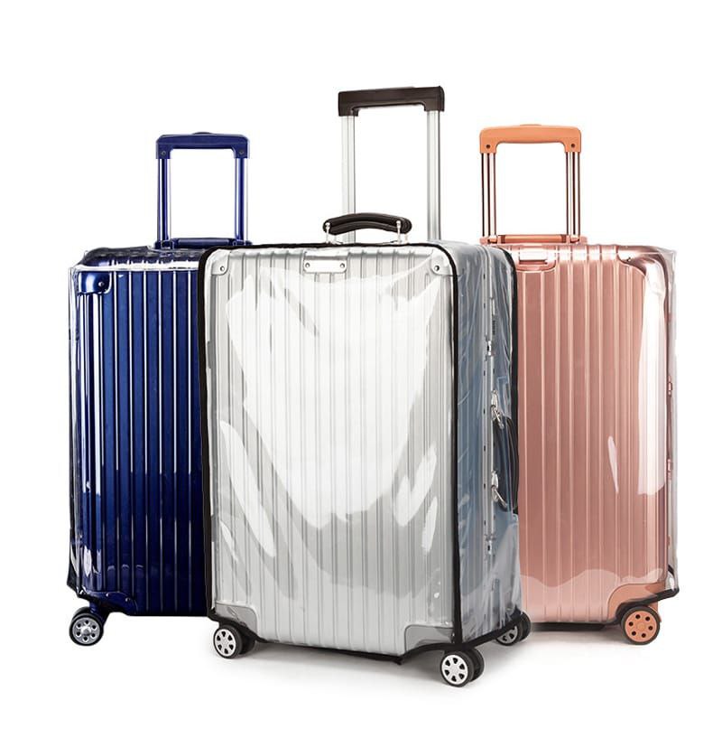 TRANSPARENT SUITCASE PROTECTOR HIGH QUALITY PVC WATERPROOF DUSTPROOF ANTISCRATCH SIZES: 26", 24", 22", 20", 18"  CLEAR LUGGAGE COVER PROTECTORS FOR SUITCASE TRANSPARENT TPU SUITCASE COVER PROTECTO