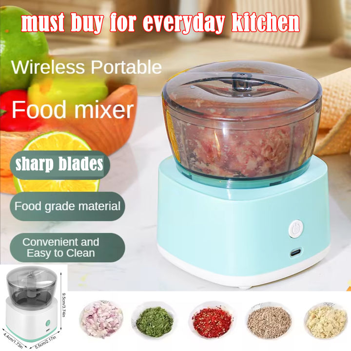 High quality YL-892 food processor Rechargeable 2in1 chopper or whip Portable USB rechargeable mini food processor with dual blades for chopping and whipping
