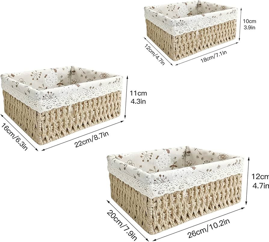 High quality 3in1 weaved basket organizer