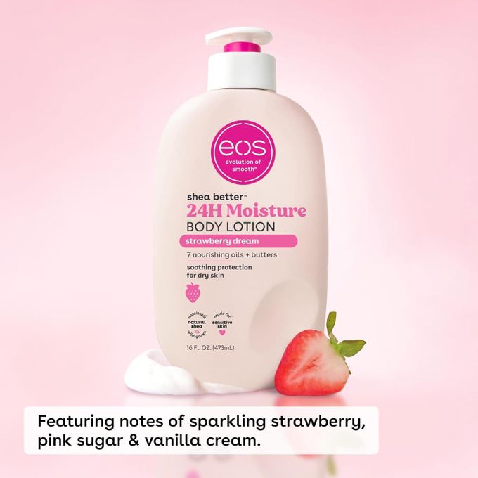 Eos Shea Better Strawberry Dream Body Lotion - 24H Moisture Body Lotion