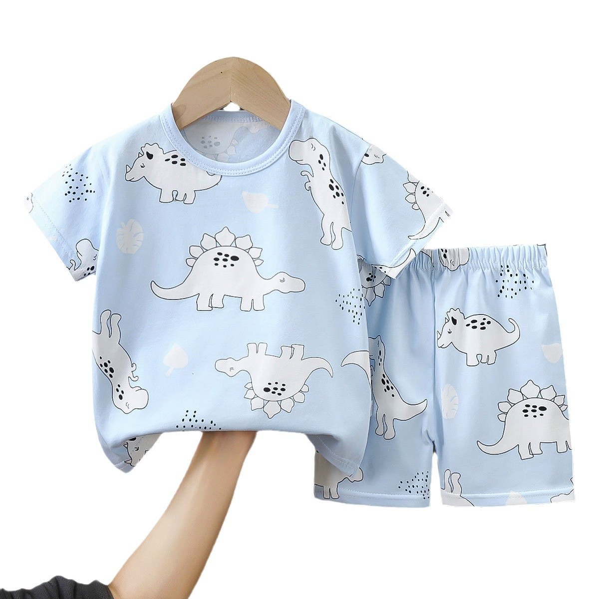 Children's short-sleeved sets for summer, category A pure cotton boys' and girls' clothes, girls' t-shirts, baby summer clothing, two-piece sets for children's wear