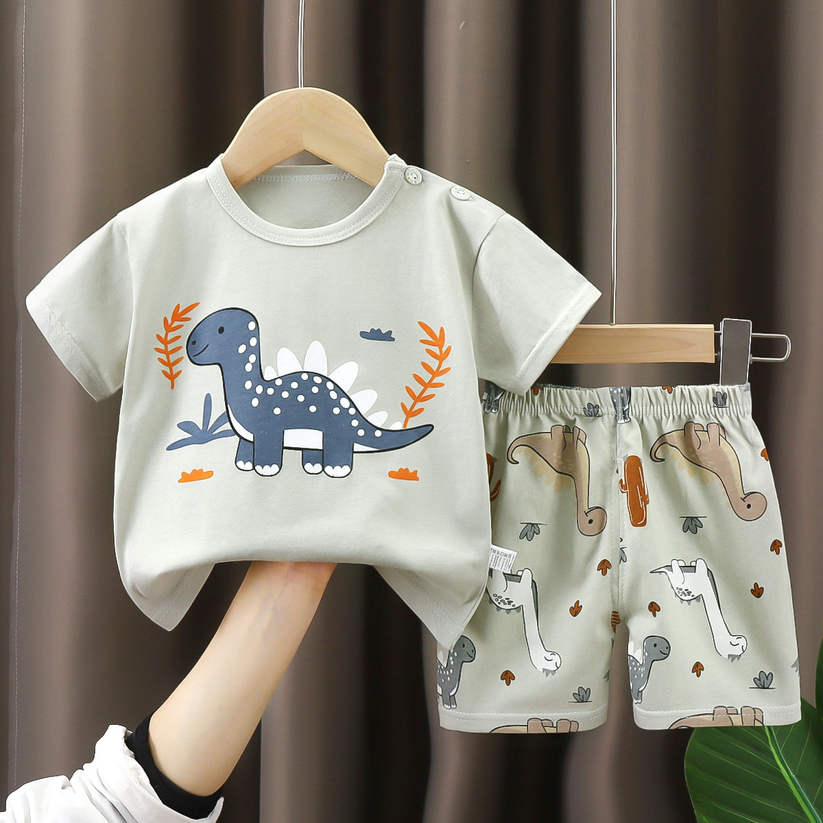 Children's short-sleeved sets for summer, category A pure cotton boys' and girls' clothes, girls' t-shirts, baby summer clothing, two-piece sets for children's wear