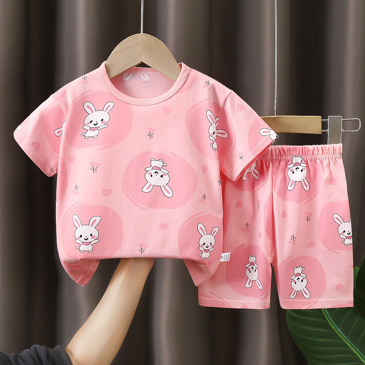 Children's short-sleeved sets for summer, category A pure cotton boys' and girls' clothes, girls' t-shirts, baby summer clothing, two-piece sets for children's wear