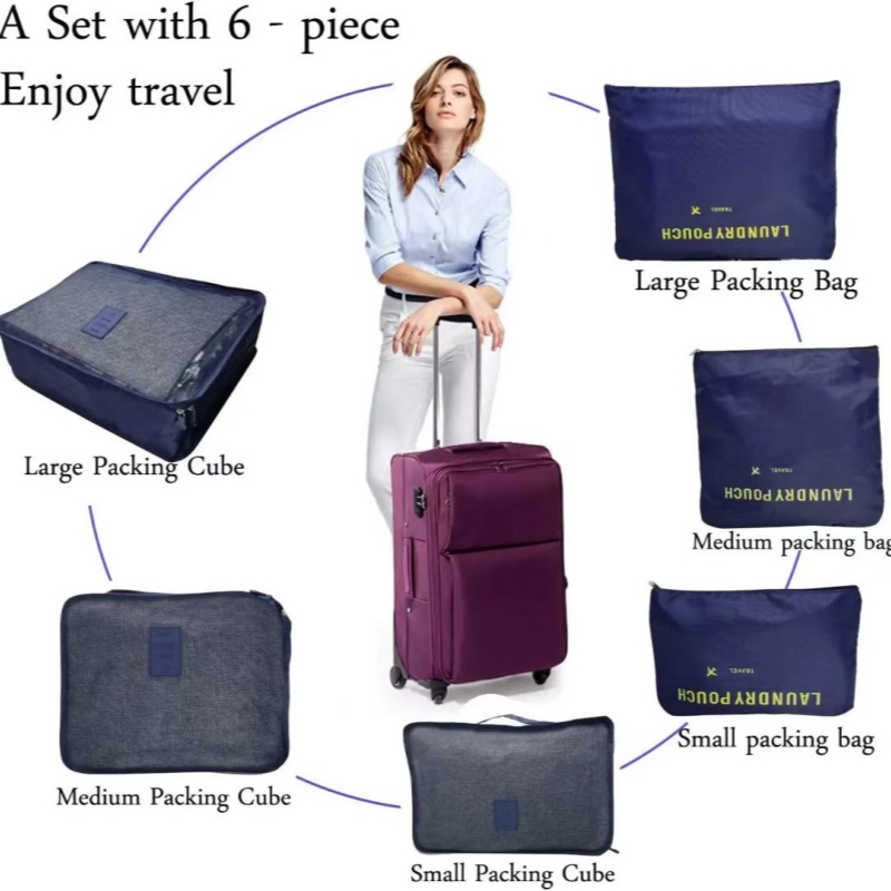 6-Piece Set Of Oxford Cloth Travel Storage Bags, Home Clothing Storage Bag，Multifunctional And Durable Organizer Bags, Essential Travel Accessories