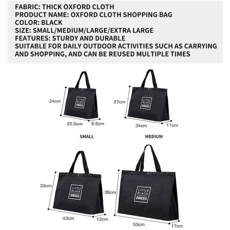 Oxford Cloth Shopping Bag, Modern Travel Environmental Protection Bag, Supermarket Large-capacity Portable Foldable Thickened Storage Handbag