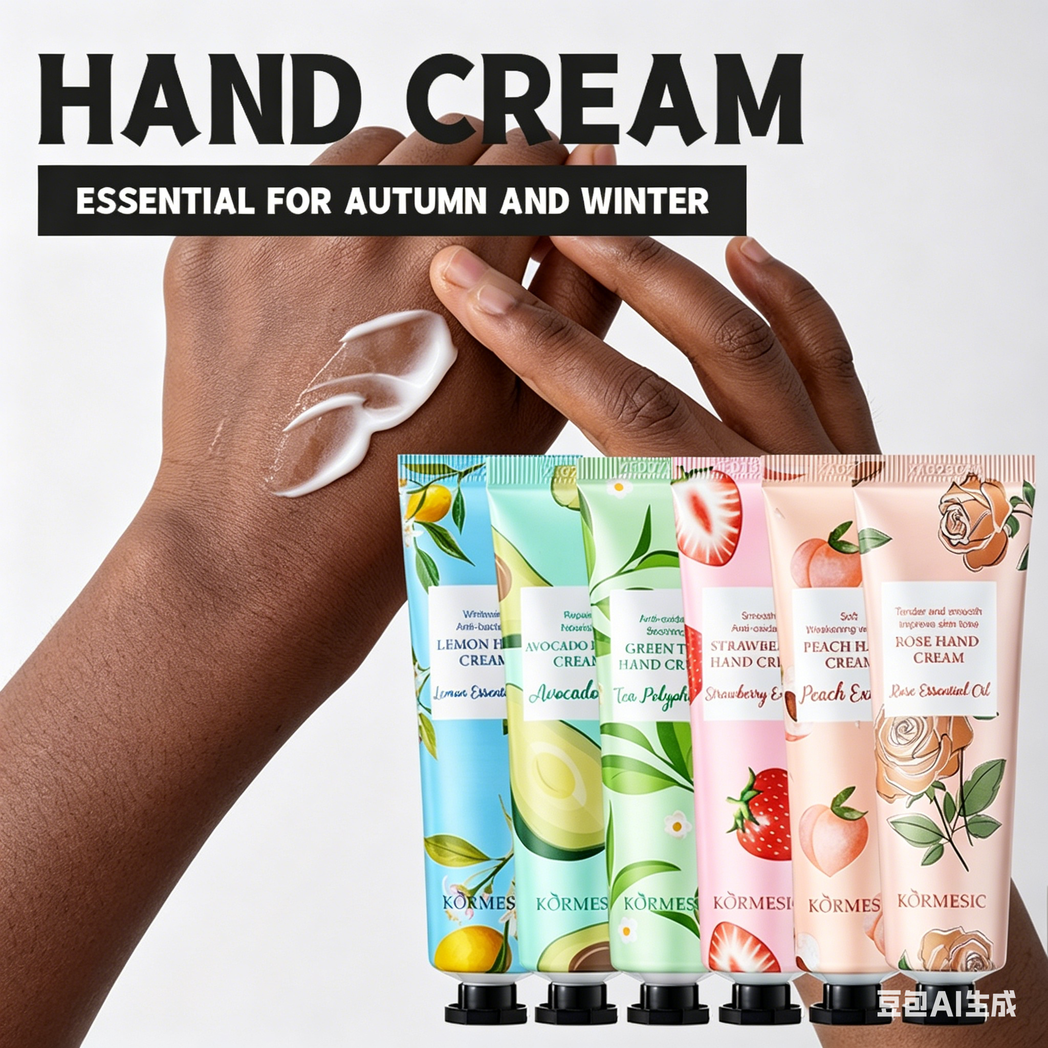 6 PCS/Set KORMESIC Hand Cream  Fruit Moisturizing Hand Cream Nourish Hand Care Hand Lotion Moisturize Stratum Corneum Hands Hydration Moisturizing Skin Care Creams for Dry Cracked Hands