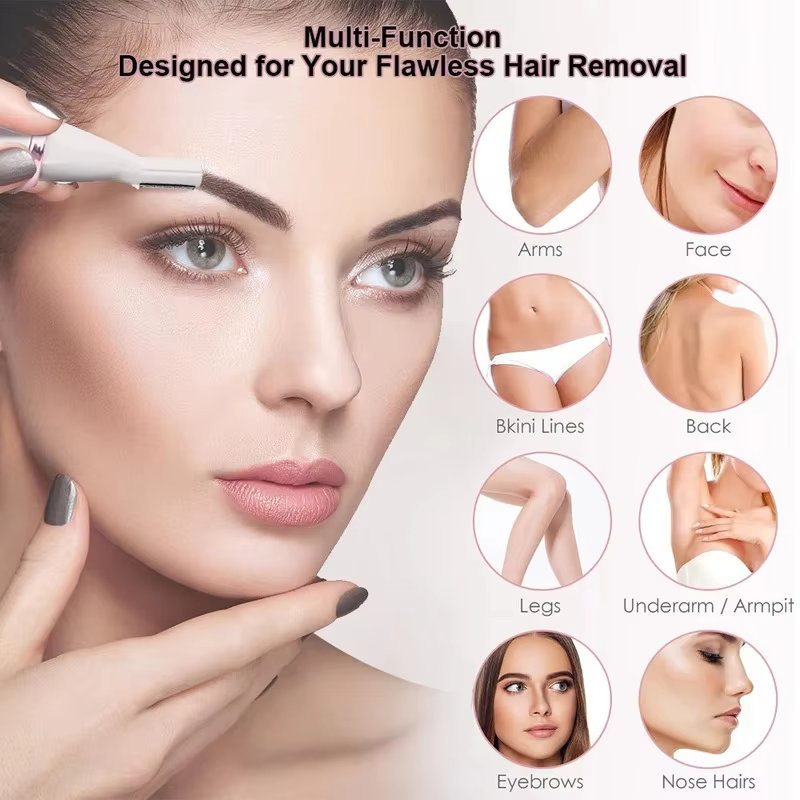 4-in-1 Women Electric Shaver Epilator, USB Rechargeable Painless Cordless Hair Remover, Electric Trimmer Razor for Face, Leg, Bikini, Armpit & Full Body Hair Removal