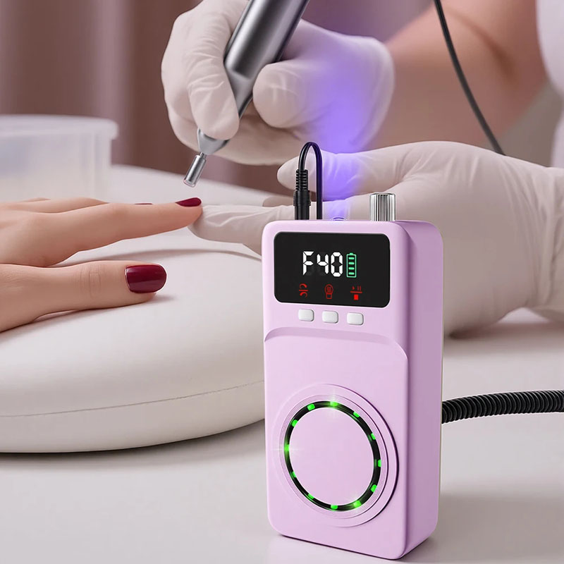 Professional Electric Nail Drill Machine 40000RPM, with UV Nail Lamp and Display, Portable Efile for Acrylic Gel Nails Polishing ,  with Bits Kit  Removing,Rechargeable Electric Nail File Machine